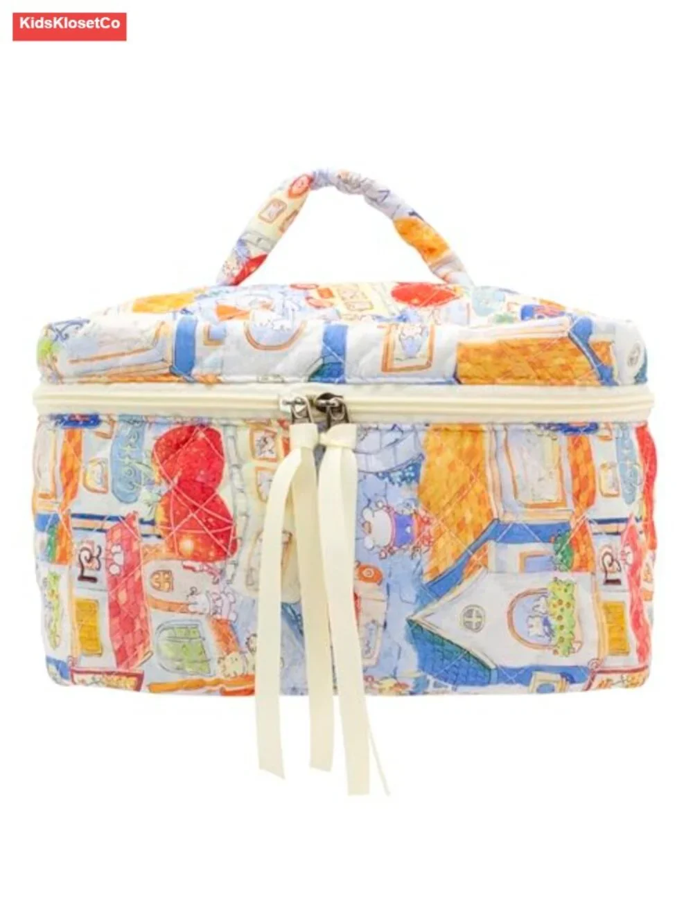 Quilted Makeup Bag Large Travel Zipper Soft Cosmetic Case